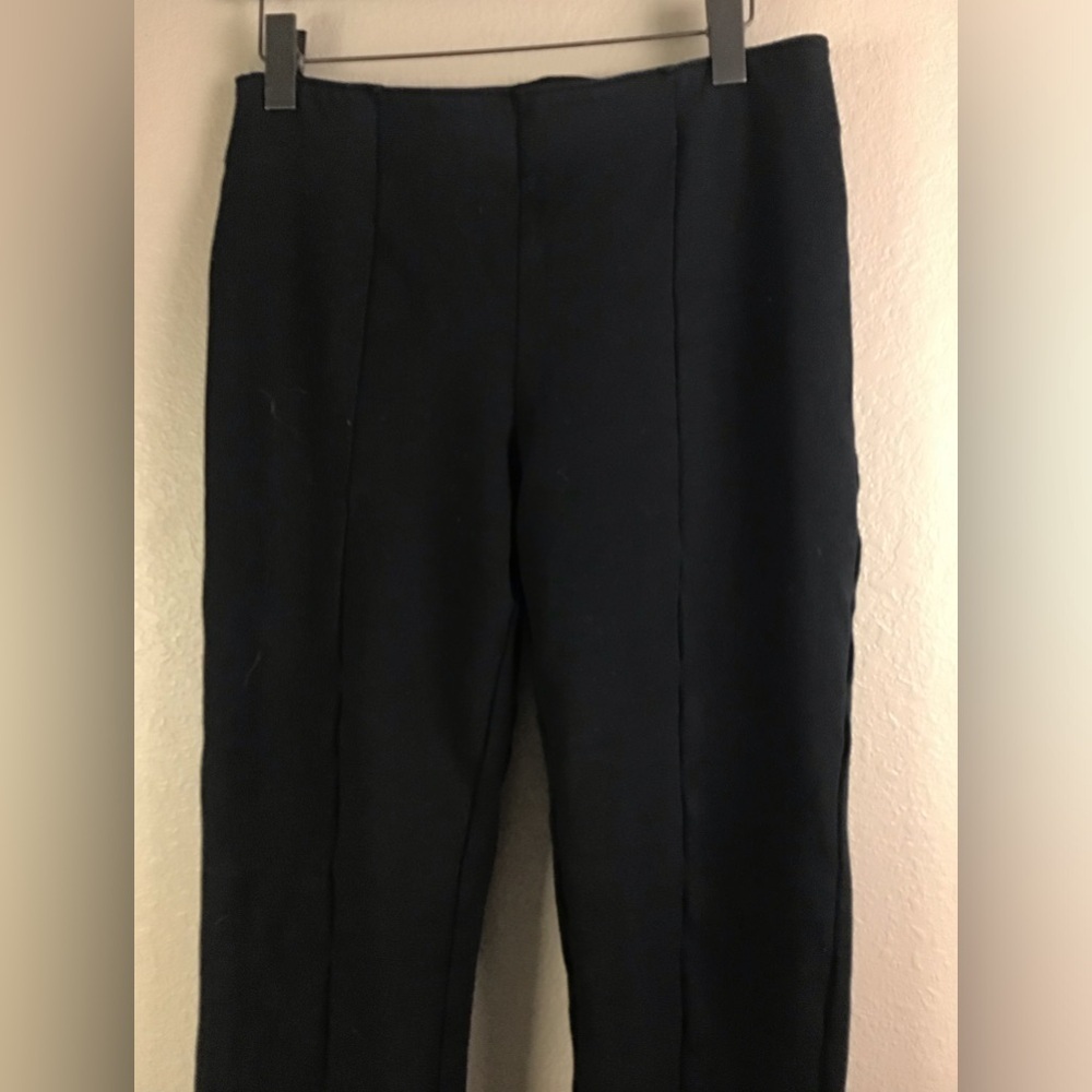 Abercrombie & Fitch Black Ponte Pullon Flare Pants Split Side Ankle Women’s L - Picture 5 of 9